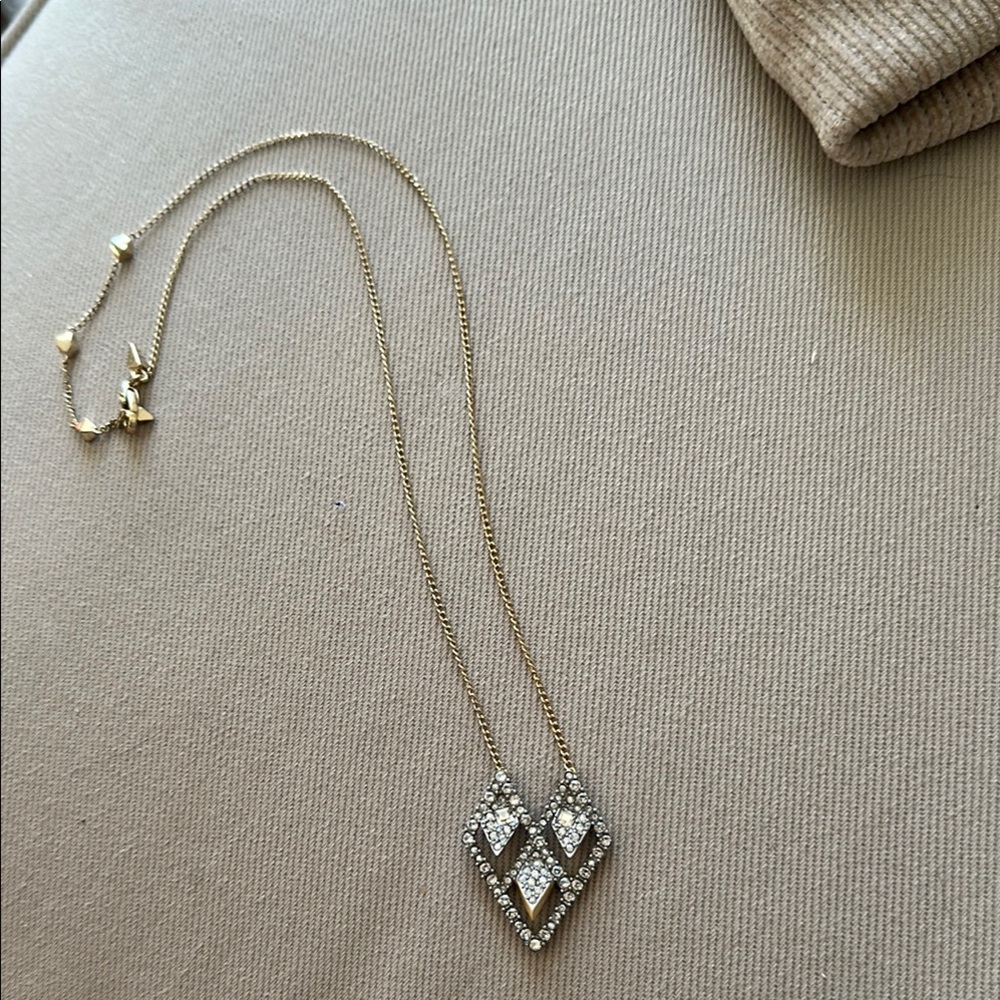 Alexis Bittar Gold, Silver and Crystal Lattice Spike Necklace